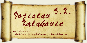 Vojislav Kalaković vizit kartica